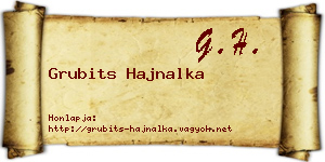 Grubits Hajnalka névjegykártya